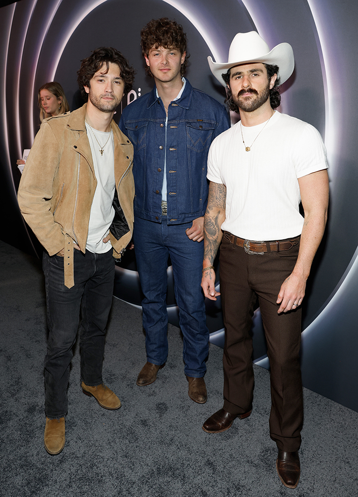 Garrett Nichols, Zach Beeken and Colton Pack of Restless Road attend Opry 100: A Live Celebration