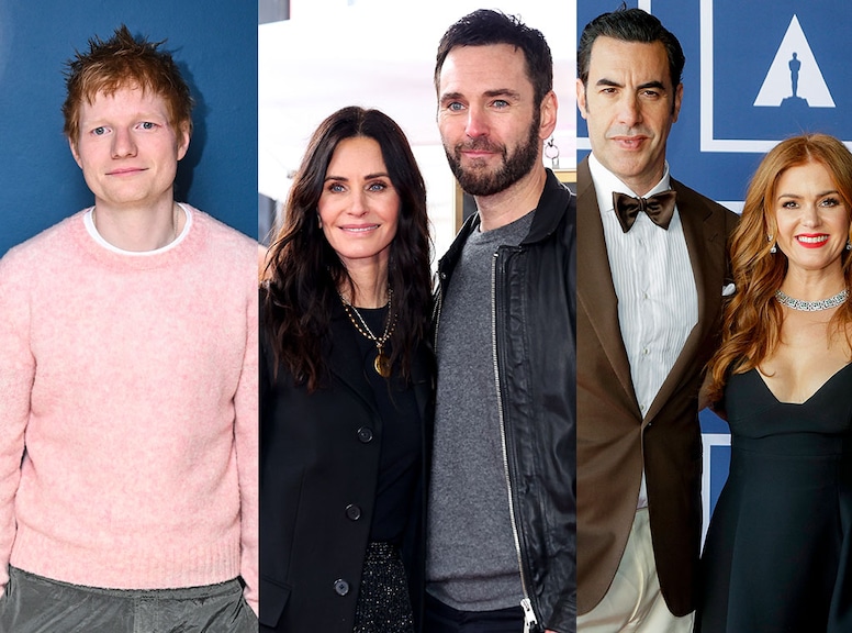 Ed Sheeran, Courteney Cox, Johnny Mcdaid, Sacha Baron Cohen, Isla Fisher