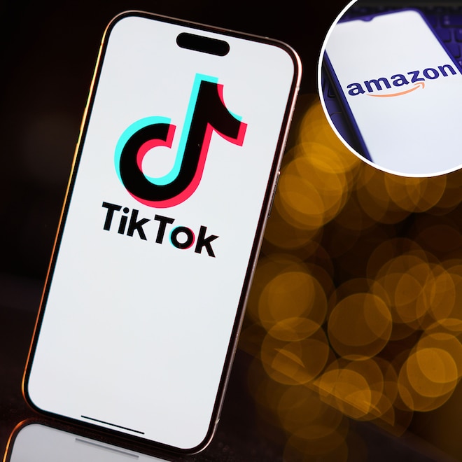 TikTok Logo, Amazon Logo