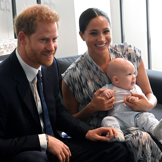 Prince Harry, Meghan Markle and Prince Archie with Desmond Tutu, 2021