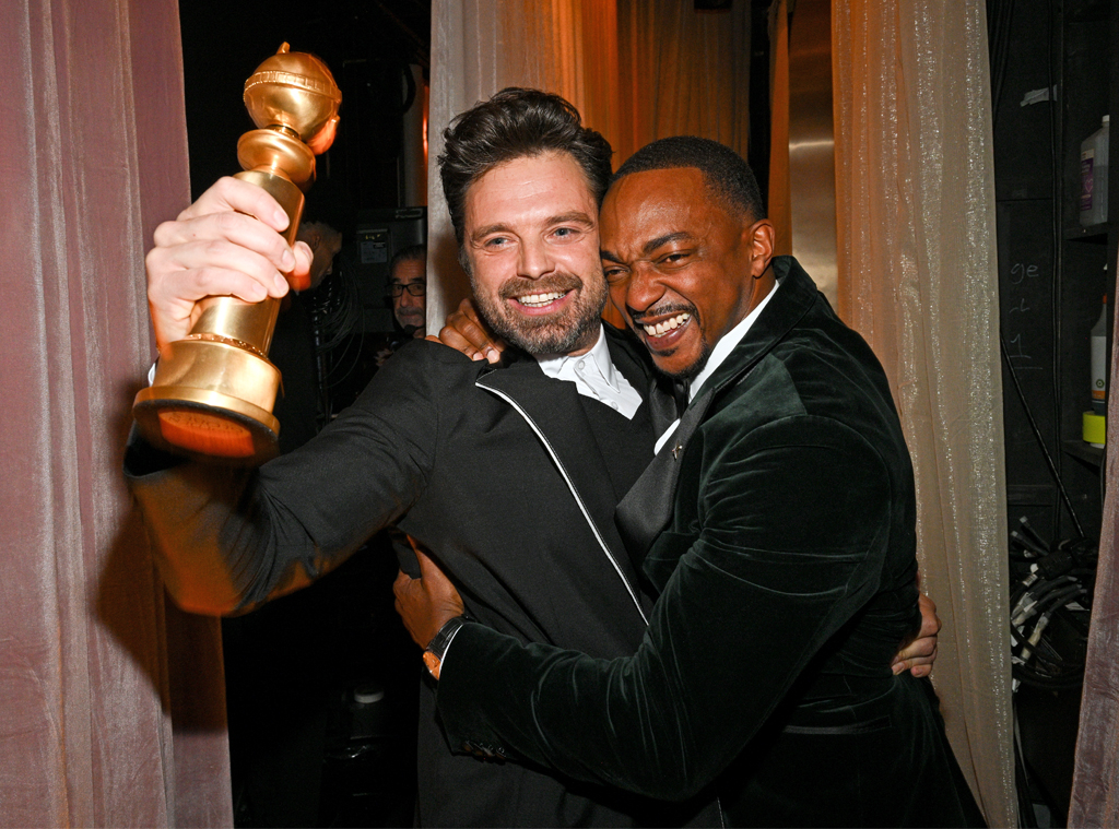 Sebastian Stan, Anthony Mackie, 2025 Golden Globe Awards, Candids