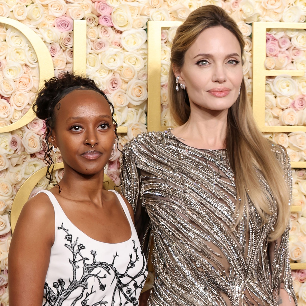 Angelina Jolie, daughter Zahara, Golden Globes 2025