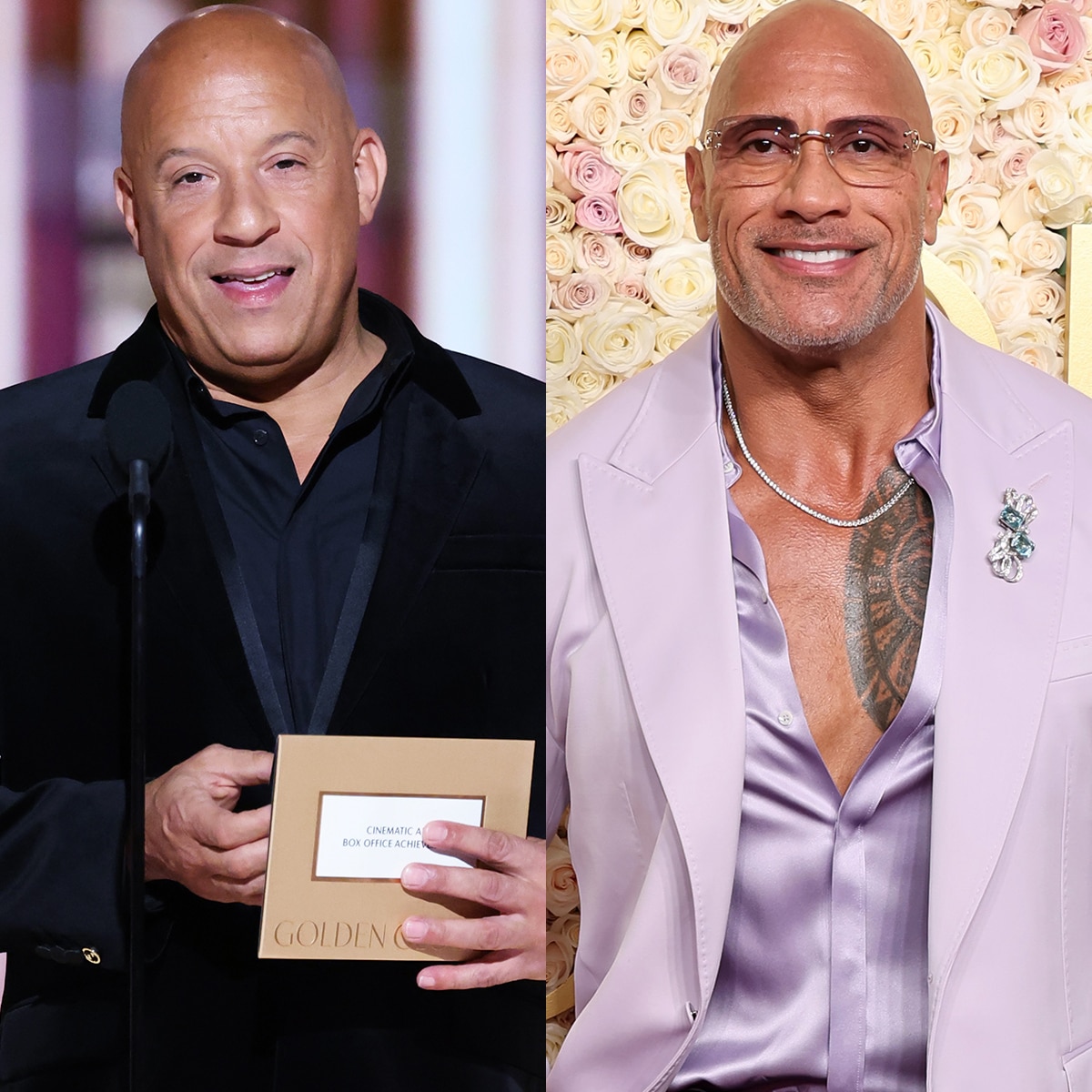 Vin Diesel, Dwayne Johnson, 2025 Golden Globes