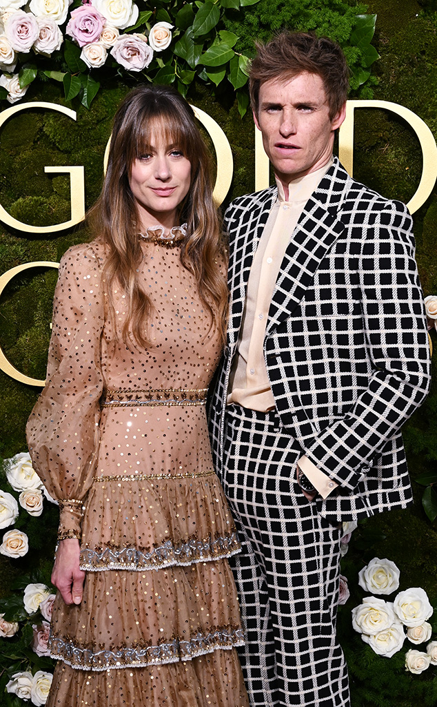 Golden Globes 2025 Eddie Redmayne, Hannah Bagshawe