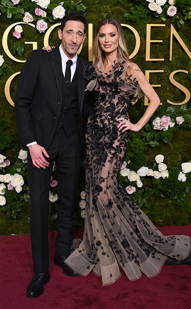 Adrien Brody, Georgina Chapman, 2025 Golden Globes, Couples