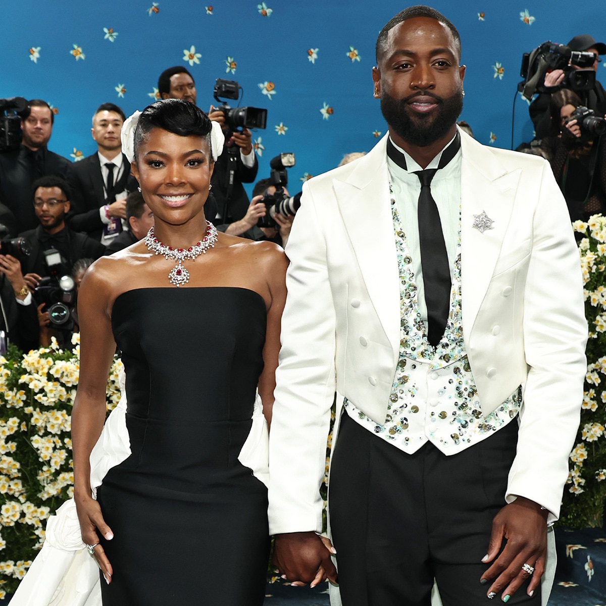Gabrielle Union and Dwyane Wade arrives at Met Gala 2025 red carpet