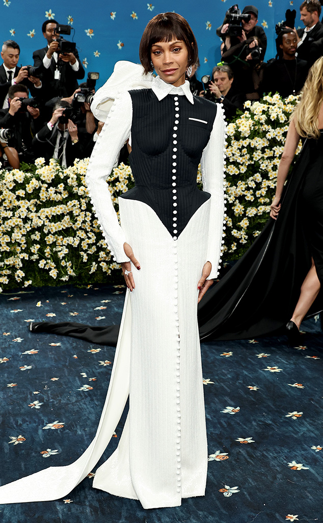 Zoe Saldana arrives at Met Gala 2025 red carpet