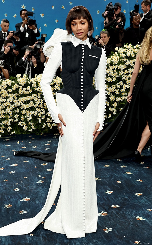 Zoe Saldana arrives at Met Gala 2025 red carpet