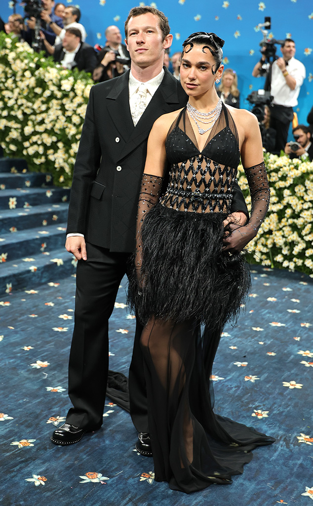 Callum Turner and Dua Lipa arrives at Met Gala 2025 red carpet