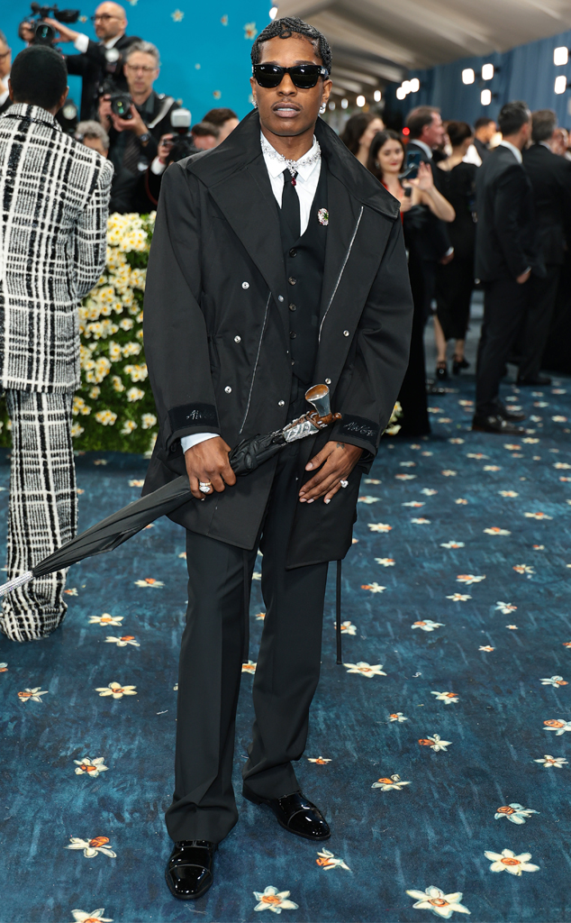 A$AP Rocky arrives at Met Gala 2025 red carpet 