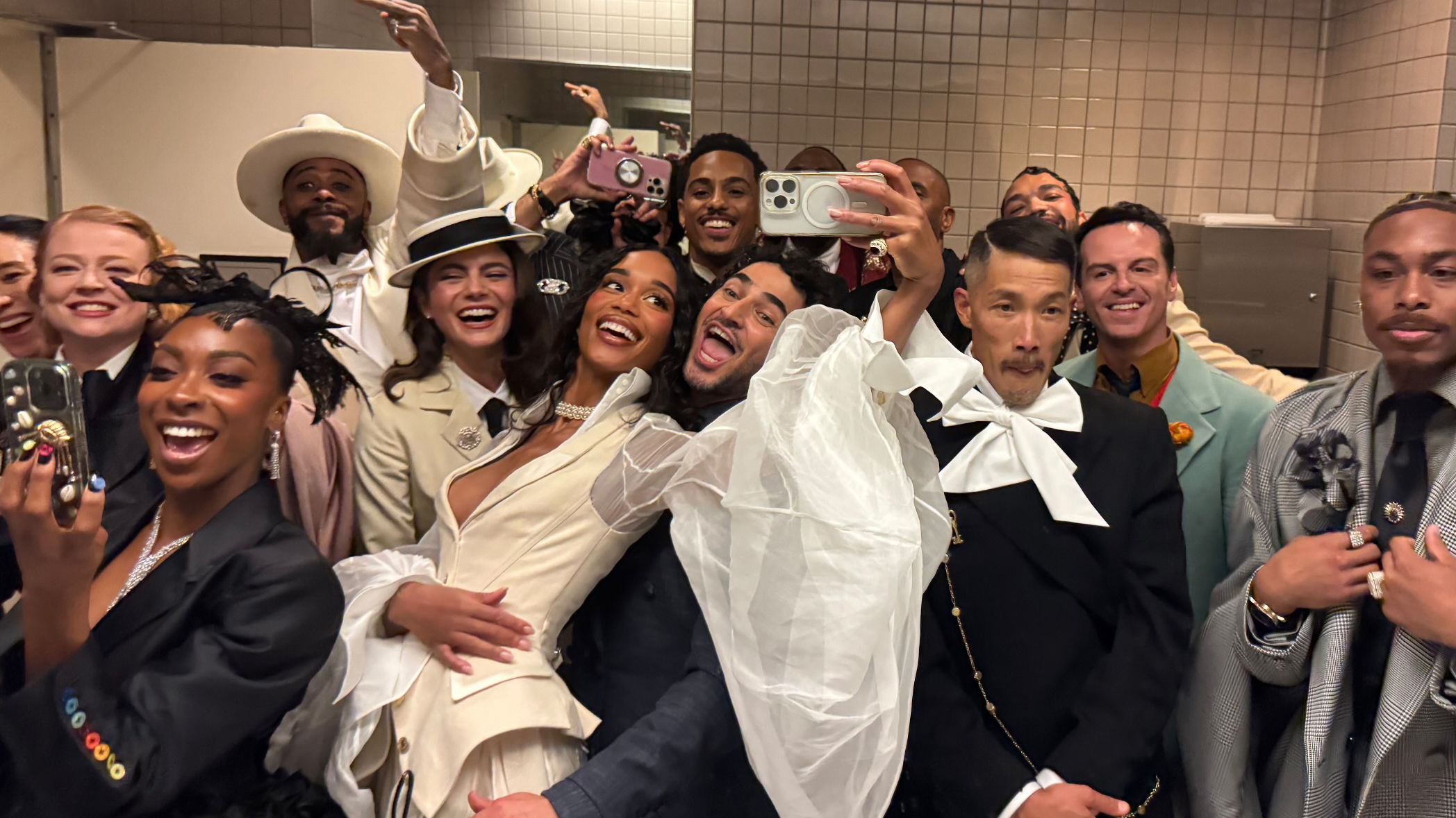 Laura Harrier Met Gala 2025 Bathroom Selfie 