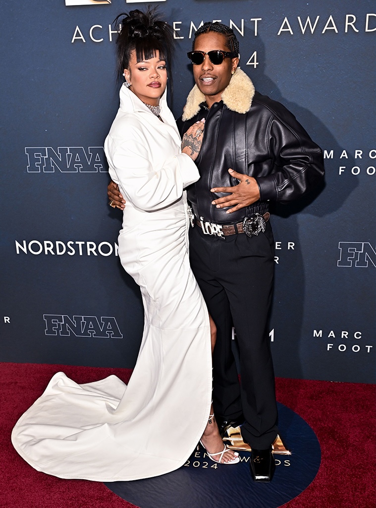 A$AP Rocky and Rihanna attend the 38th Annual Footwear News Achievement Awards in New York City.