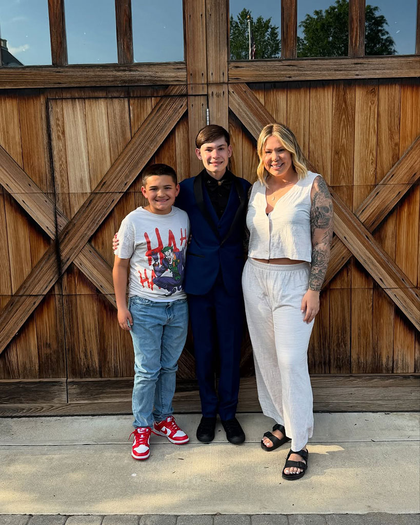 Kailyn Lowry with sons Lincoln and Isaac before prom, 2025