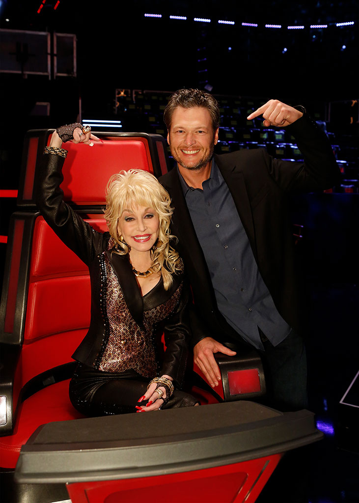 Dolly Parton and Blake Shelton on The Voice, 2015