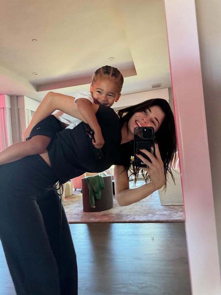 Kylie Jenner appears with kids Stormi Webster and Aire Webster in photo shared on Mother's Day 2025