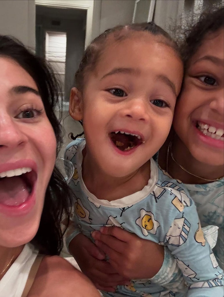 Kylie Jenner appears with kids Stormi Webster and Aire Webster in photo shared on Mother's Day 2025