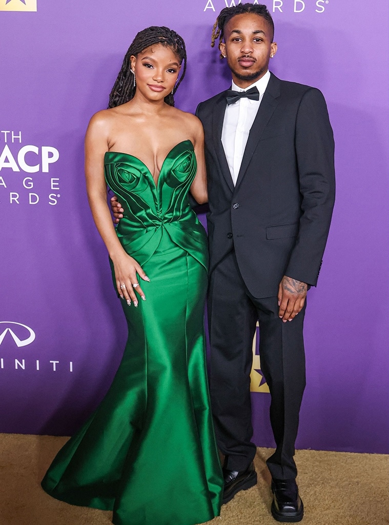 Halle Bailey and ex DDG attend the 2024 NAACP Awards.