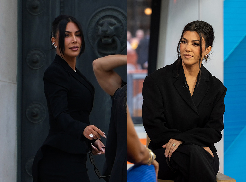 Kim Kardashian arrives at the Palais de Justice, Kourtney Kardashian