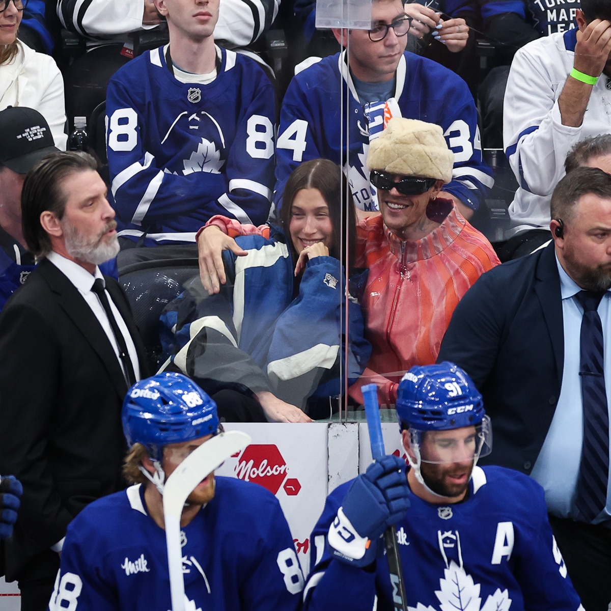 Justin Bieber, Hailey Bieber PDA-Filled Date Night at Toronto Maple Leafs Game