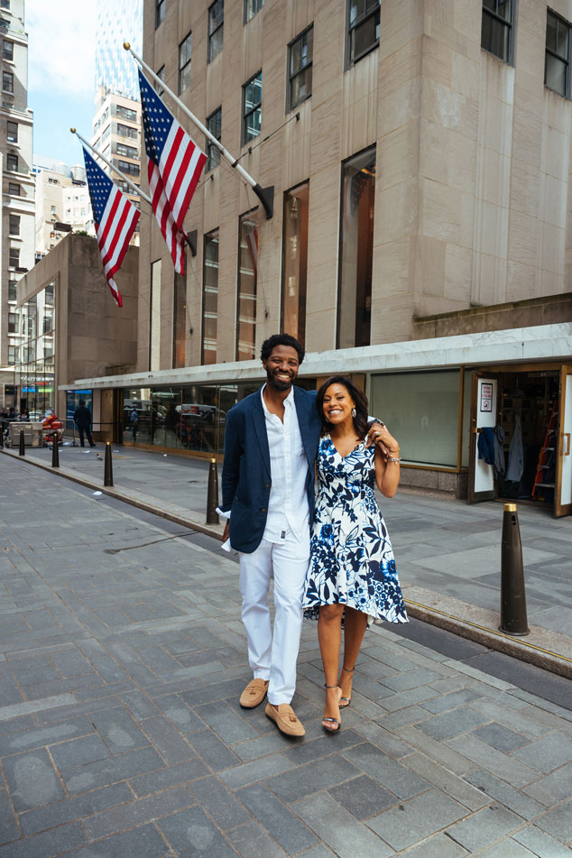 Sheinelle Jones and Uche Ojeh outside of Today in 2019