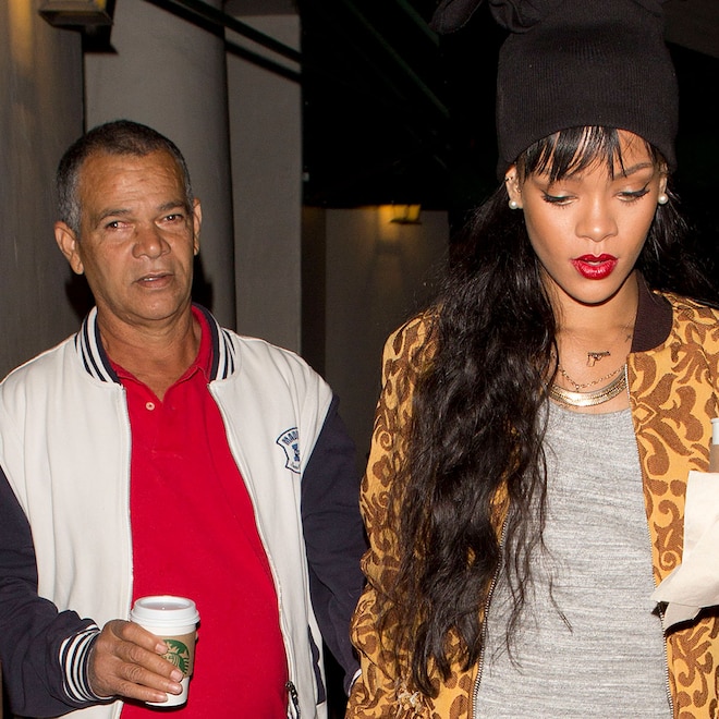 Rihanna and her father Ronald Fenty appear in Los Angeles, 2014