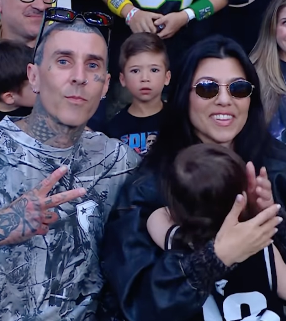 Kourtney Kardashian, Travis Barker and Son Rocky's WWE Outing