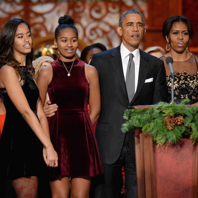 Malia Obama, Sasha Obama, Barack Obama, Michelle Obama