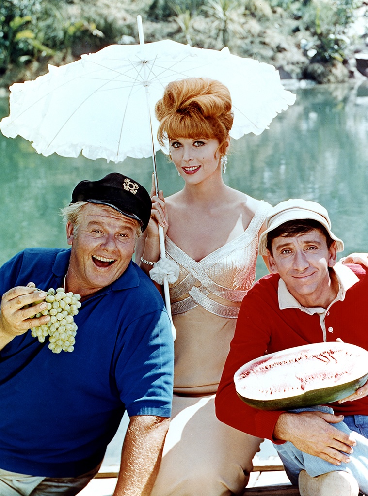 Alan Hale Jr., Tina Louise and Bob Denver in the television series Gilligan's Island.