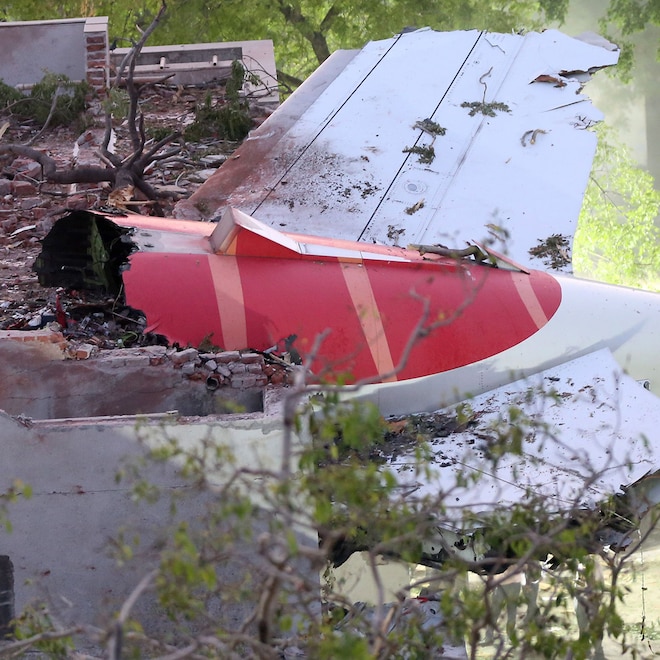 India Air plane crash debris
