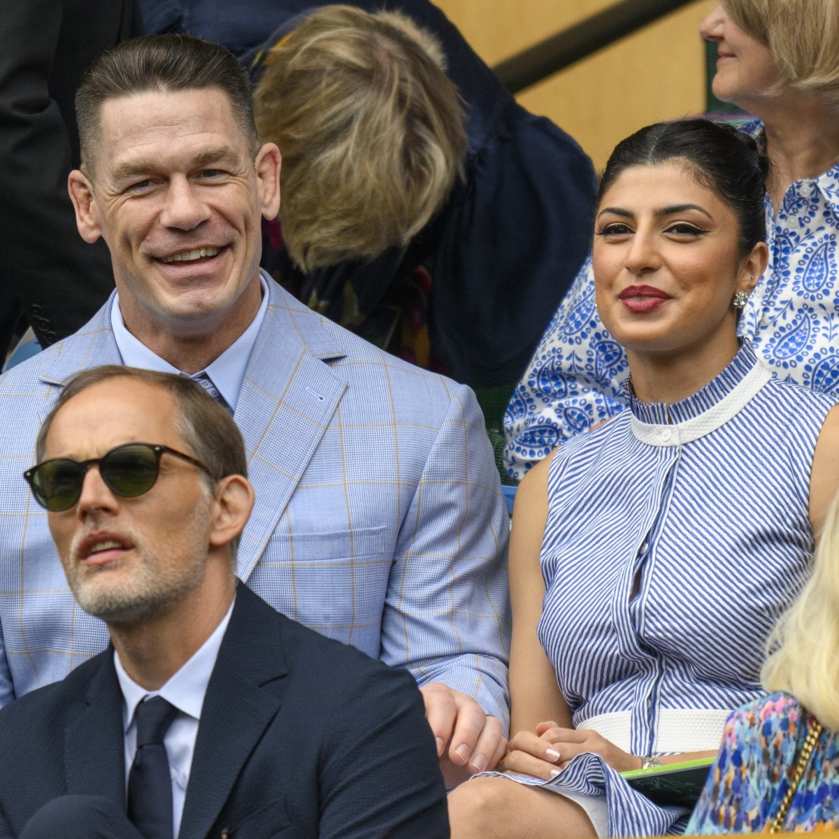 John Cena Packs on the PDA With Wife Shay Shariatzadeh at Wimbledon