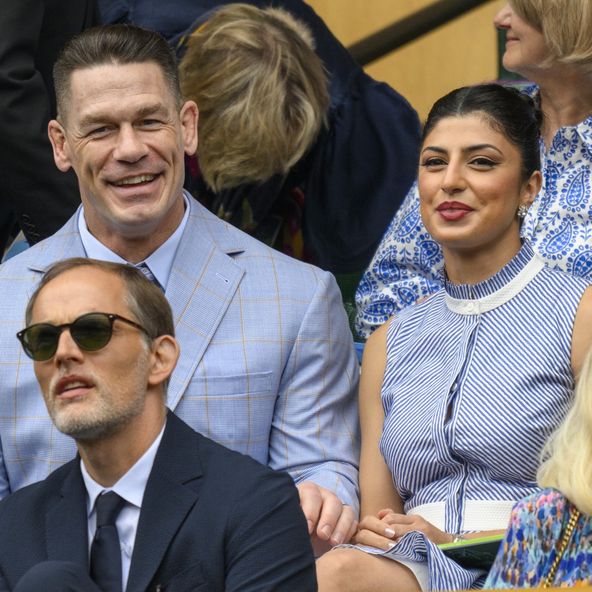 John Cena Packs on the PDA With Wife Shay Shariatzadeh at Wimbledon