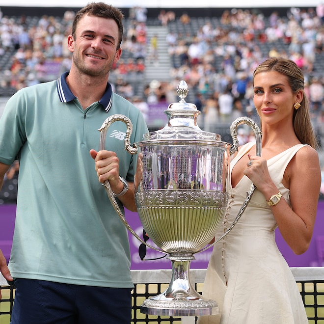Tommy Paul of United States and girlfriend, Paige Lorenze