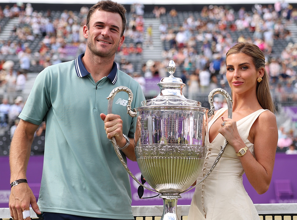 Tommy Paul of United States and girlfriend, Paige Lorenze