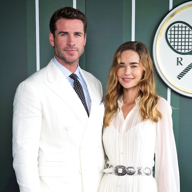 Liam Hemsworth and Gabriella Brooks at Wimbledon 2025