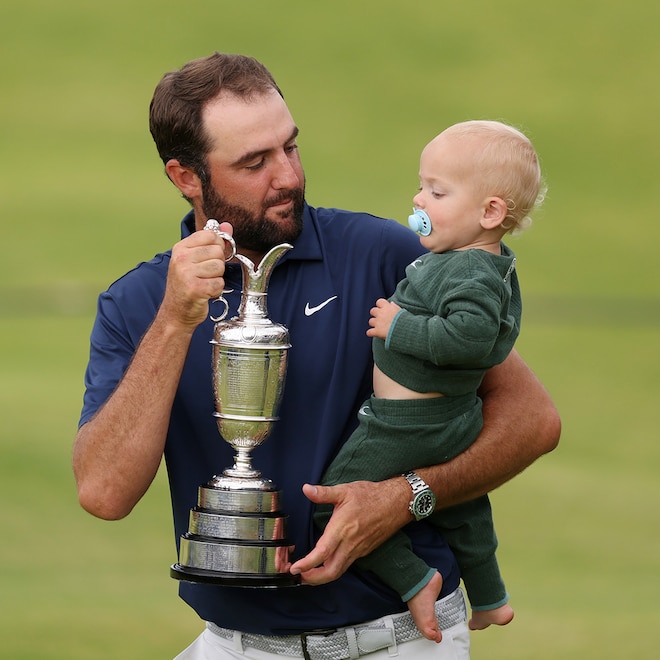 Golfer Scottie Scheffler’s 14-Month-Old Son Bennett Has On Par Reaction to British Open Win