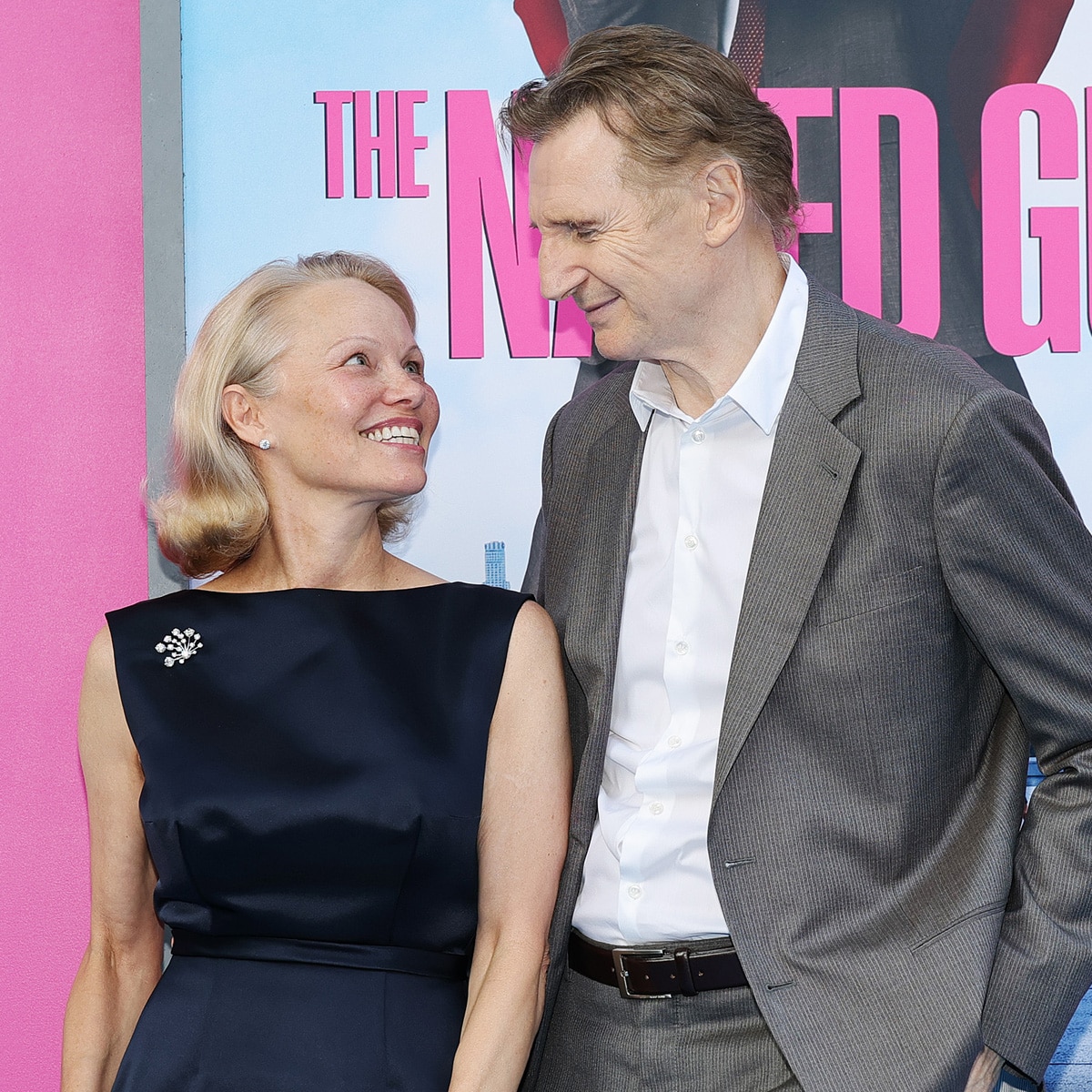 Pamela Anderson, Liam Neeson at The Naked Gun premiere