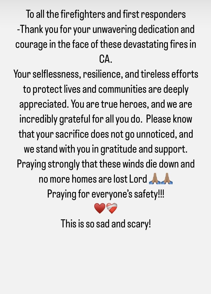 Khloe Kardashian, IG Story, Palisades Fire