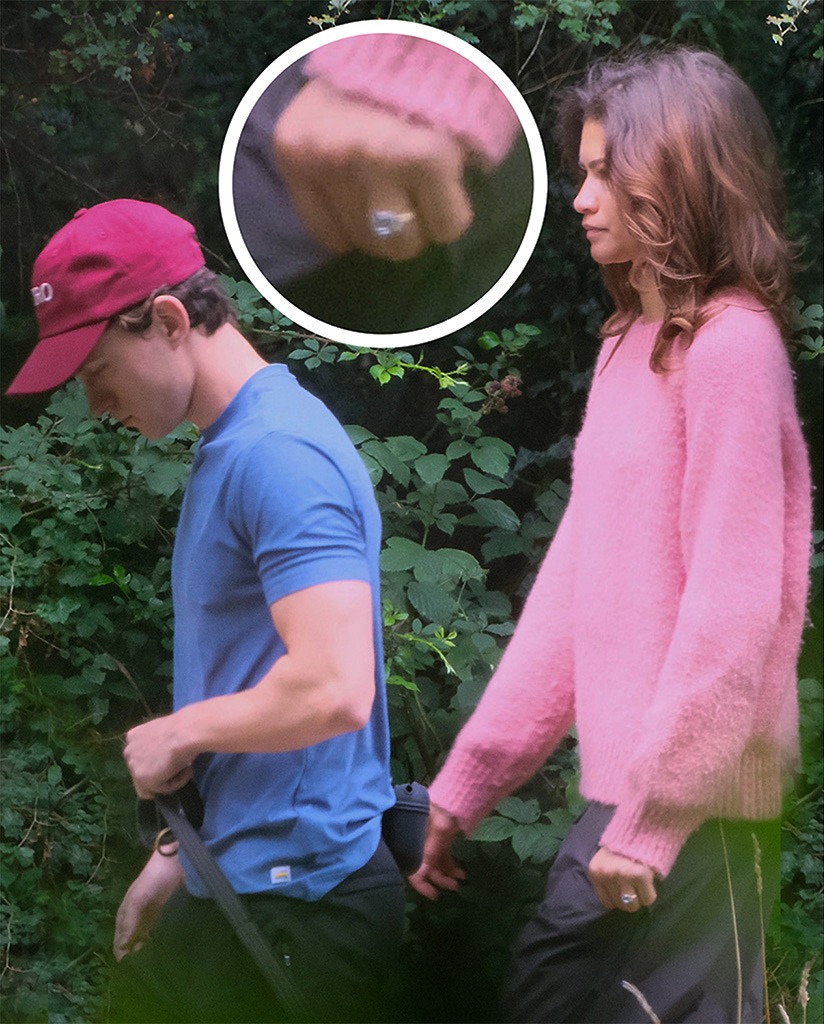 Zendaya Shows off Tom Holland Engagement Ring on Walk
