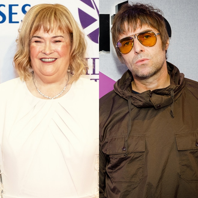 Susan Boyle at the 2025 Pride of Scotland Awards, Liam Gallagher at Absolute Radio in 2022