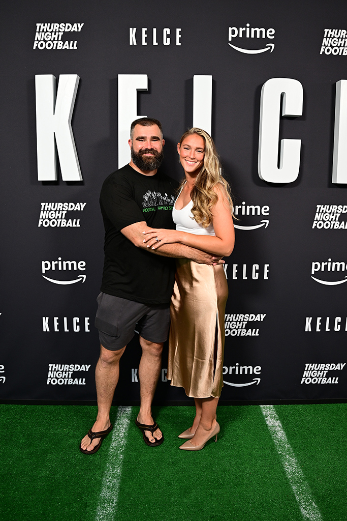  Jason Kelce and Kylie Kelce at The World Premiere of Kelce" 