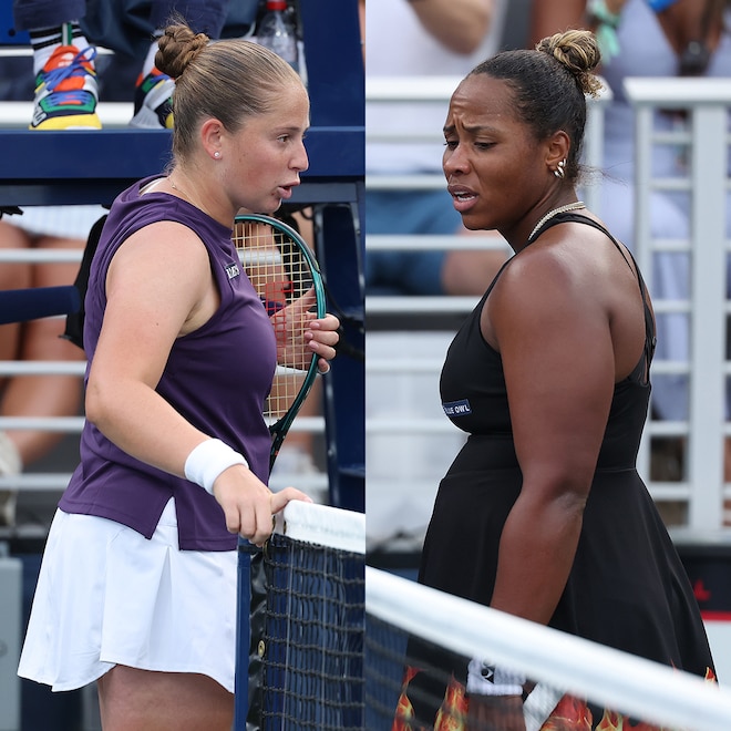 Taylor Townsend and Jelena Ostapenko share heated exchange during the second round of the US Open.