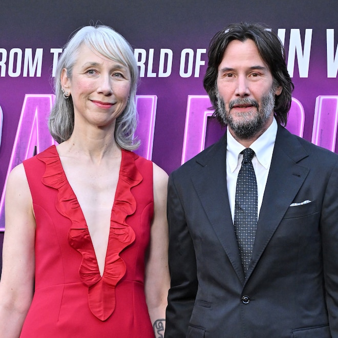 Keanu Reeves with Alexandra Grant at the premiere of Ballerina, 2025