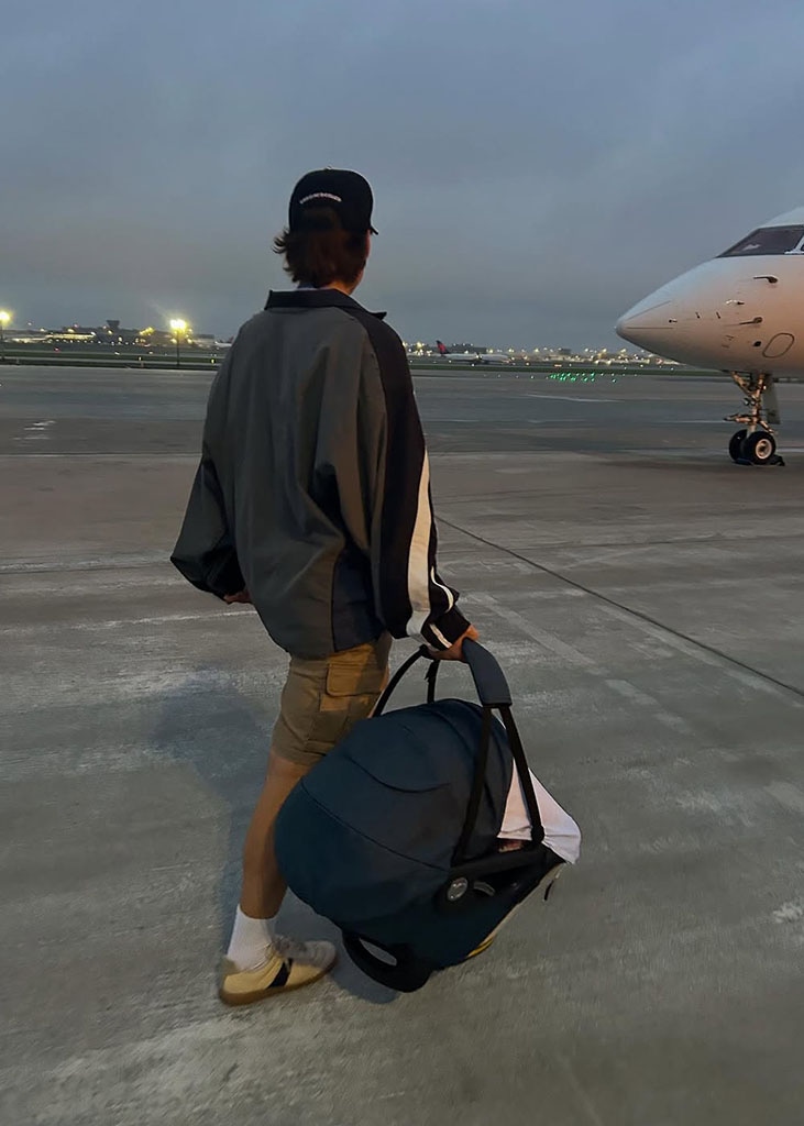 Jake Bongiovi with his and Millie Bobby Brown's baby girl