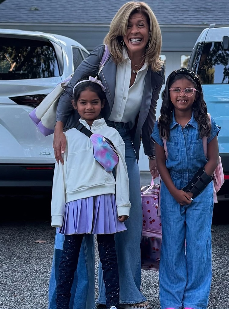 Hoda Kotb with her daughters Haley and Hope on their first day of school.