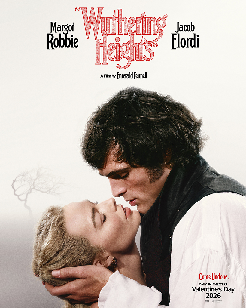 Wuthering Heights poster, Margot Robbie, Jacob Elordi, Movies 2026