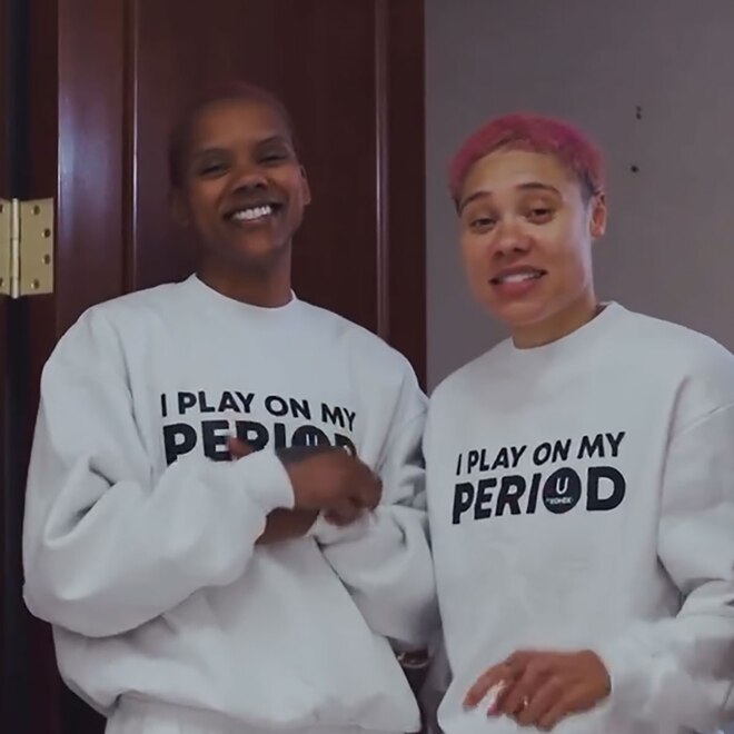 Courtney Williams and Natisha Hiedeman, Stud Budz, prepare to dye hair red, Instagram, 2025