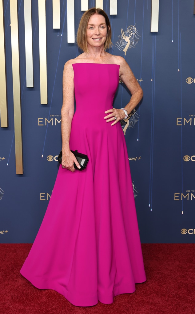 Julianne Nicholson arrives at the Emmys 2025 red carpet