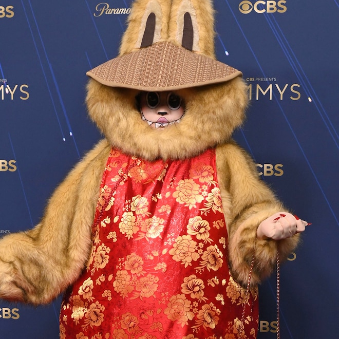 Joella arrives at the Emmys 2025 red carpet, Labubu
