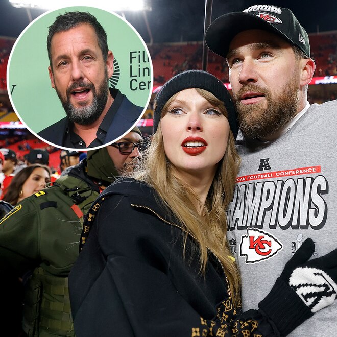 Taylor Swift, Travis Kelce, Adam Sandler