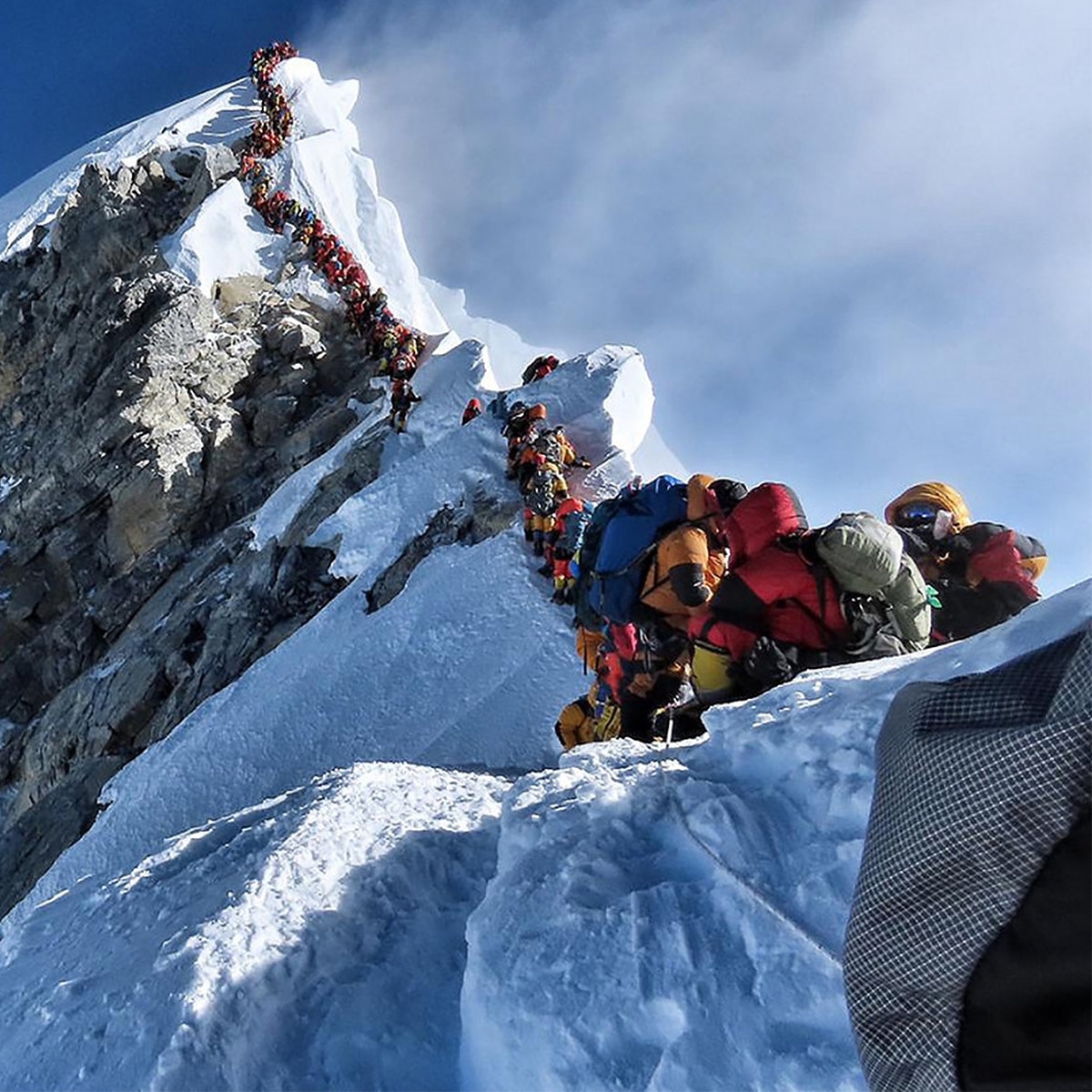 Hikers on Mount Everest